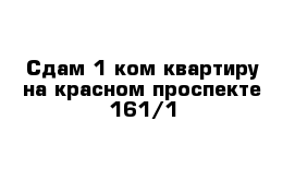 Сдам 1-ком квартиру на красном проспекте 161/1